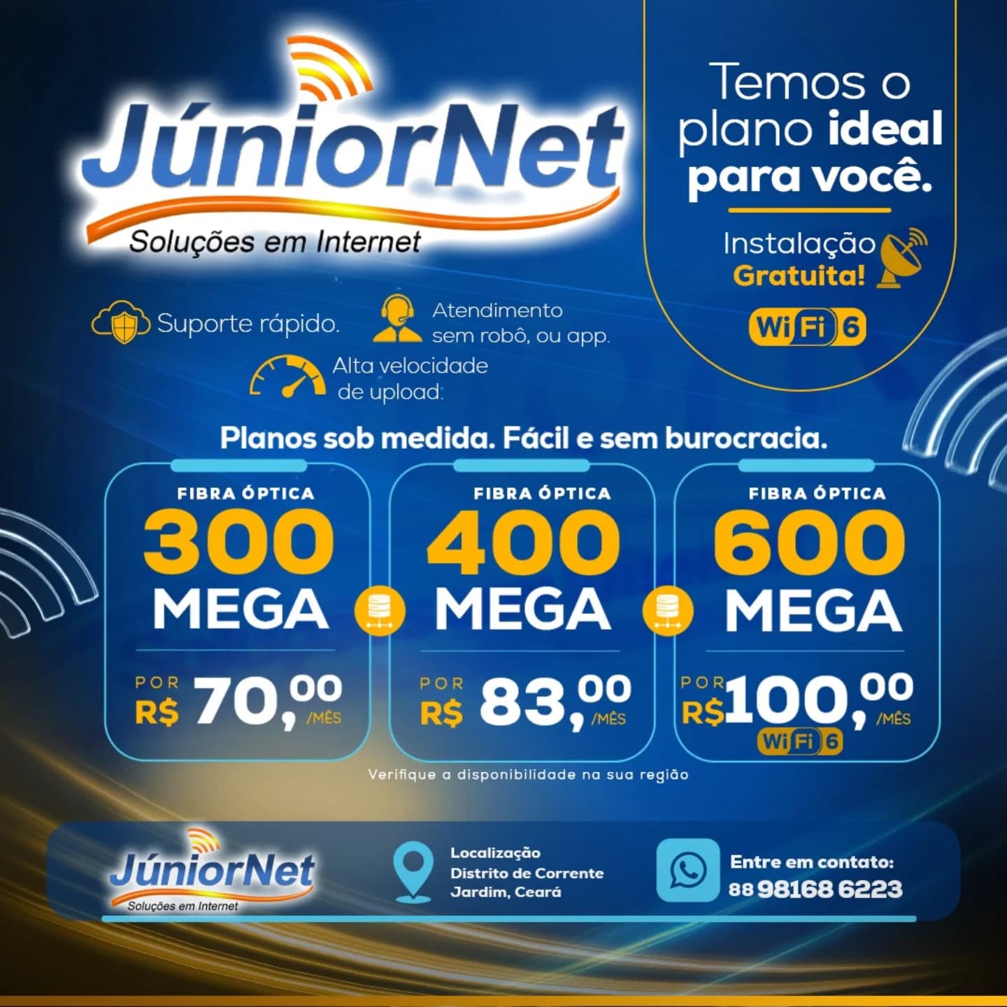 Equipe e infraestrutura JúniorNet